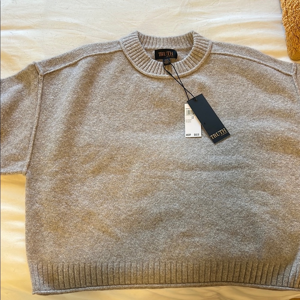 Truth Light Gray Crewneck Top